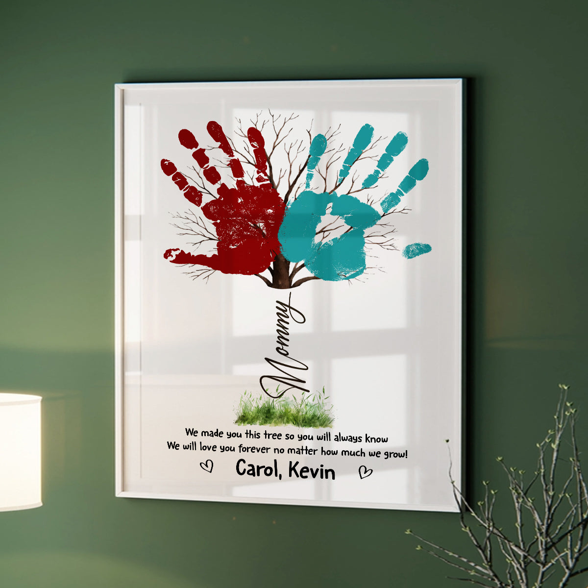 Handprint We Made You This Tree Custom Canvas Poster Gift For Mom Granndma