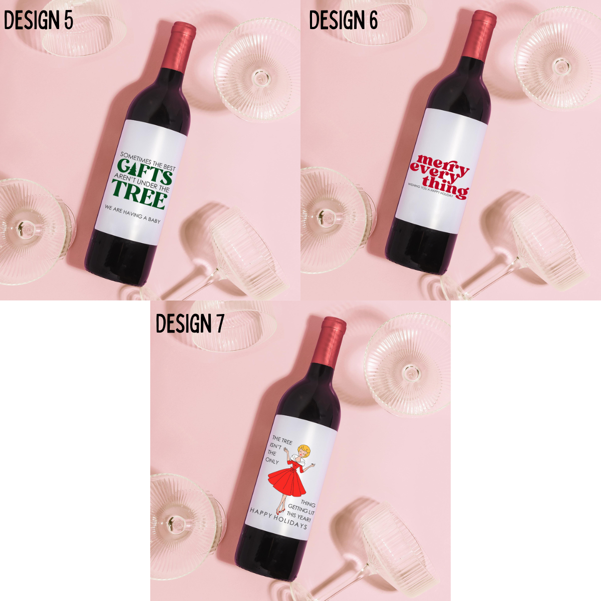Christmas Wine Label Gift, Holiday Hostess Christmas Decor, Funny Christmas Party Wine Label, Christmas Gift for Mom, White Elephant Label