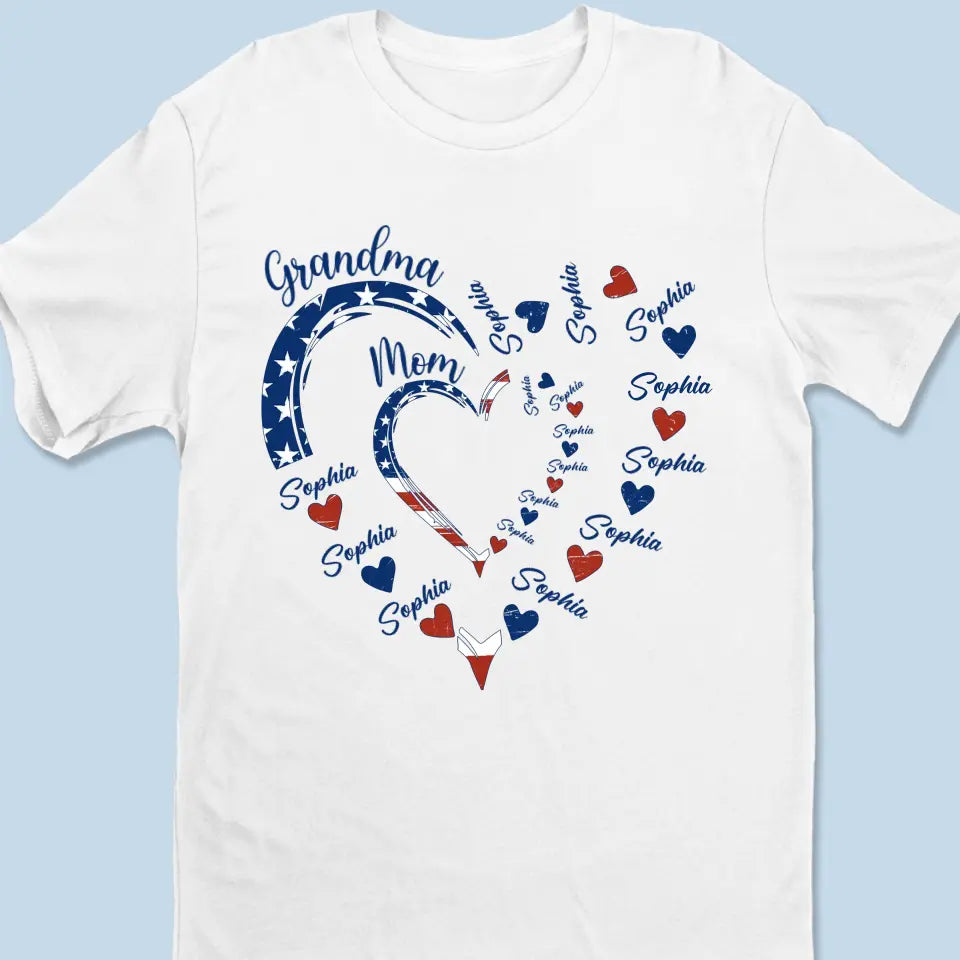 4th Of July First Mom Now Grandma - Personalized Apparel - Independence Day, 4th Of July Gift For Mom