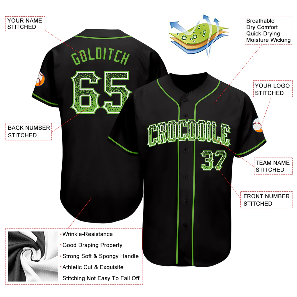 Custom White Neon Green-Black Authentic Two Tone Baseball Jersey