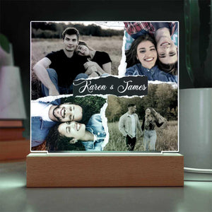 Personalize Collage LED Sign, Personalized Couples Gift, Custom Photo Collage LED Light, Valentine, Engagement, Gift for Her, Gift for Him