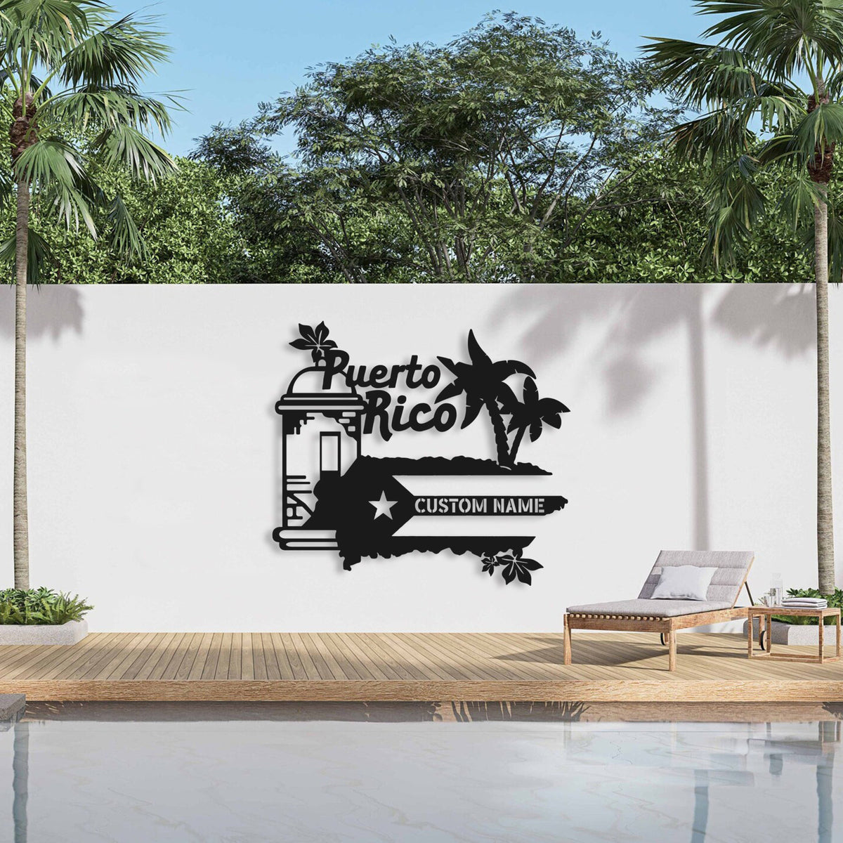 Personalized Puerto Rico Flag Metal Wall Art, Custom Puerto Rico Lover, Name Sign Decor, Born in Puerto Rico Decoration