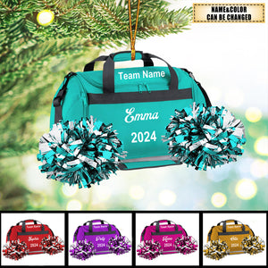Cheerleading Bag Custom Team Name - Personalized Acrylic Ornament - Christmas Gift For Cheerleader