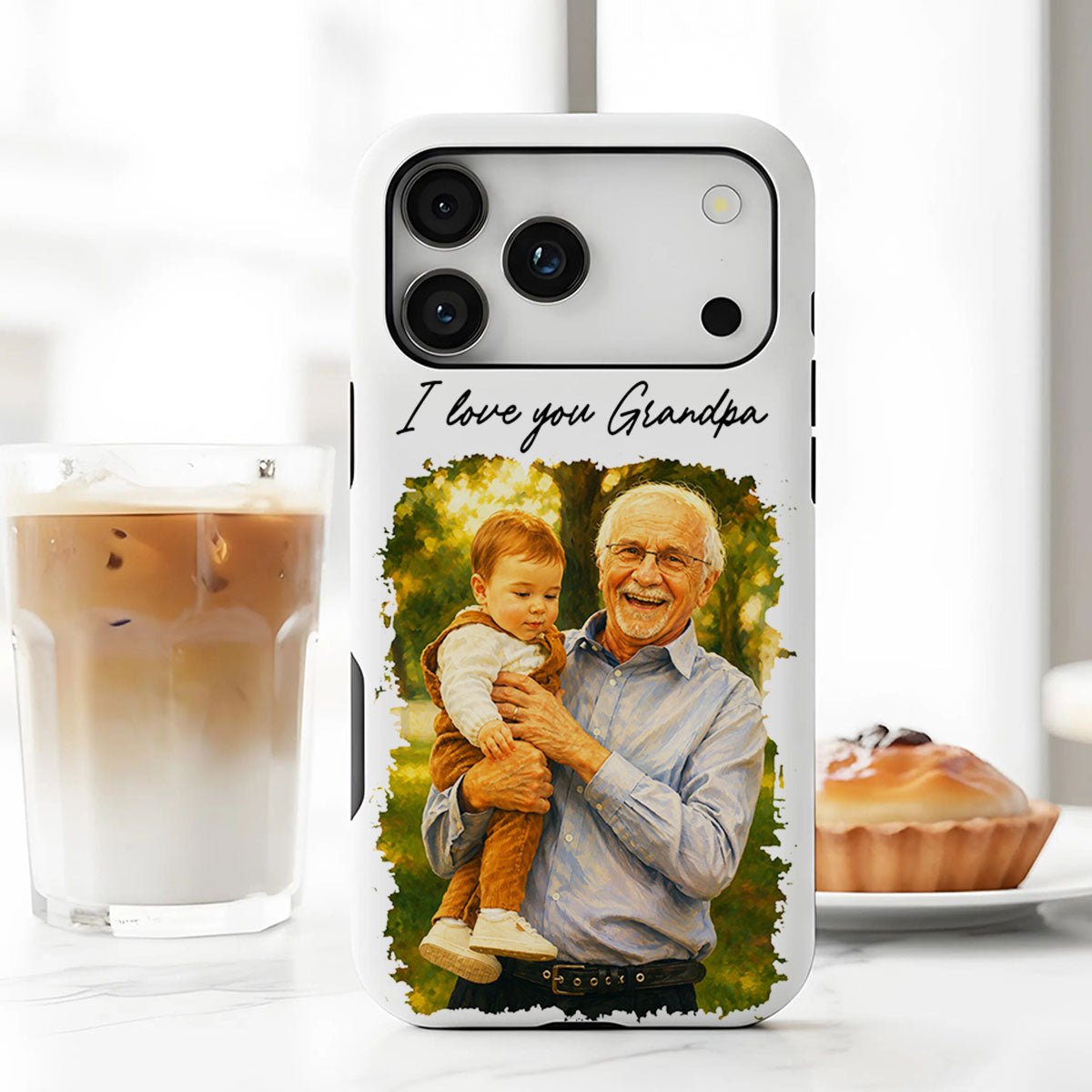 Custom Photo Watercolor Painting Love You Forever - Personalized Phone Case