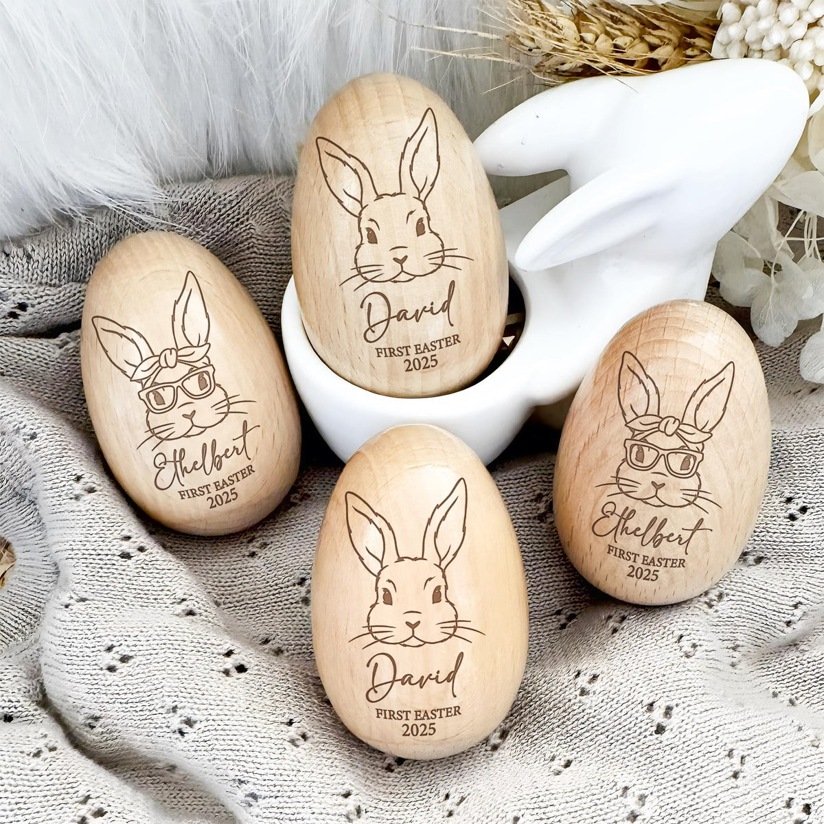 Personalized Engraving Wooden Easter Egg Shakers, Engraved Egg Shaker Kids, Kids Musical Instrument, Baby Easter Gifts, Baby First Easter