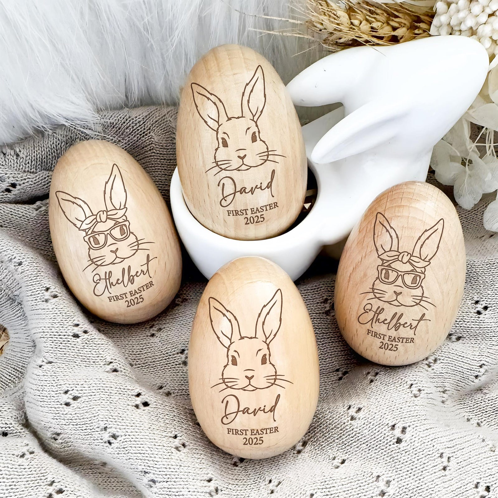 Personalized Engraving Wooden Easter Egg Shakers, Engraved Egg Shaker Kids, Kids Musical Instrument, Baby Easter Gifts, Baby First Easter