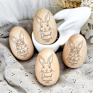 Personalized Engraving Wooden Easter Egg Shakers, Engraved Egg Shaker Kids, Kids Musical Instrument, Baby Easter Gifts, Baby First Easter