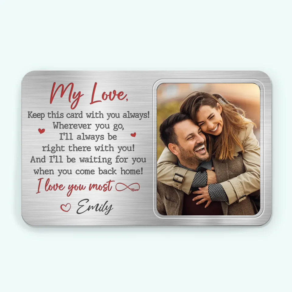 Keep This Card With You Always - Personalized Wallet Insert Card - Gift For Couple, Anniversary Gift, Valentine's Day Gift