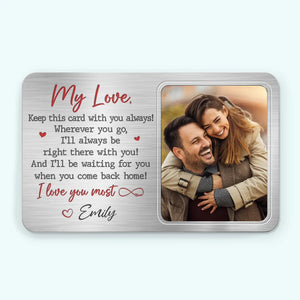Keep This Card With You Always - Personalized Wallet Insert Card - Gift For Couple, Anniversary Gift, Valentine's Day Gift