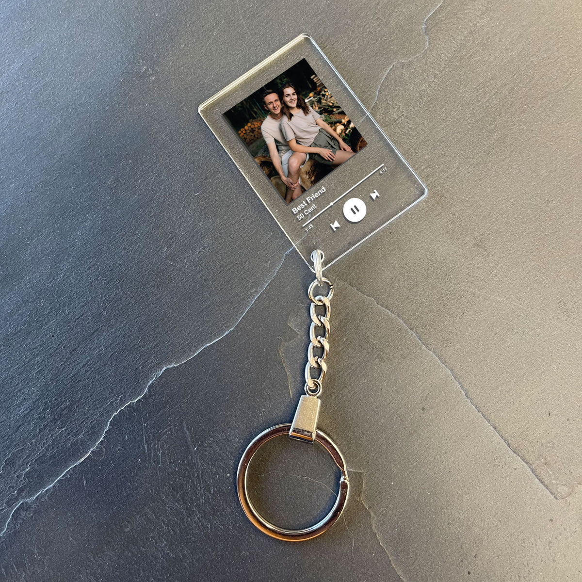 Custom Couple Photo/Song, Any Playlist, Photo and Music Gift, Music Prints, Personalized Acrylic Keychain
