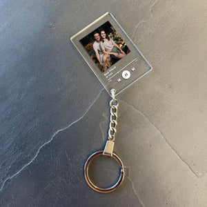 Custom Couple Photo/Song, Any Playlist, Photo and Music Gift, Music Prints, Personalized Acrylic Keychain