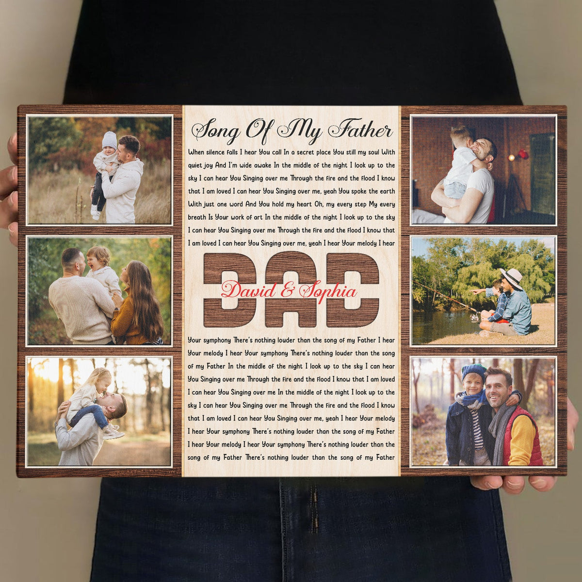 Song Of My Father Photo Collage - Personalized Canvas - Gift For Father, Father's Day. Birthday Gift