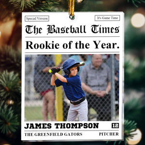 Rookie Of The Year Custom Kid's Photo - Personalized Acrylic Ornament - Christmas Gift, Birthday Gift For Kid, Family
