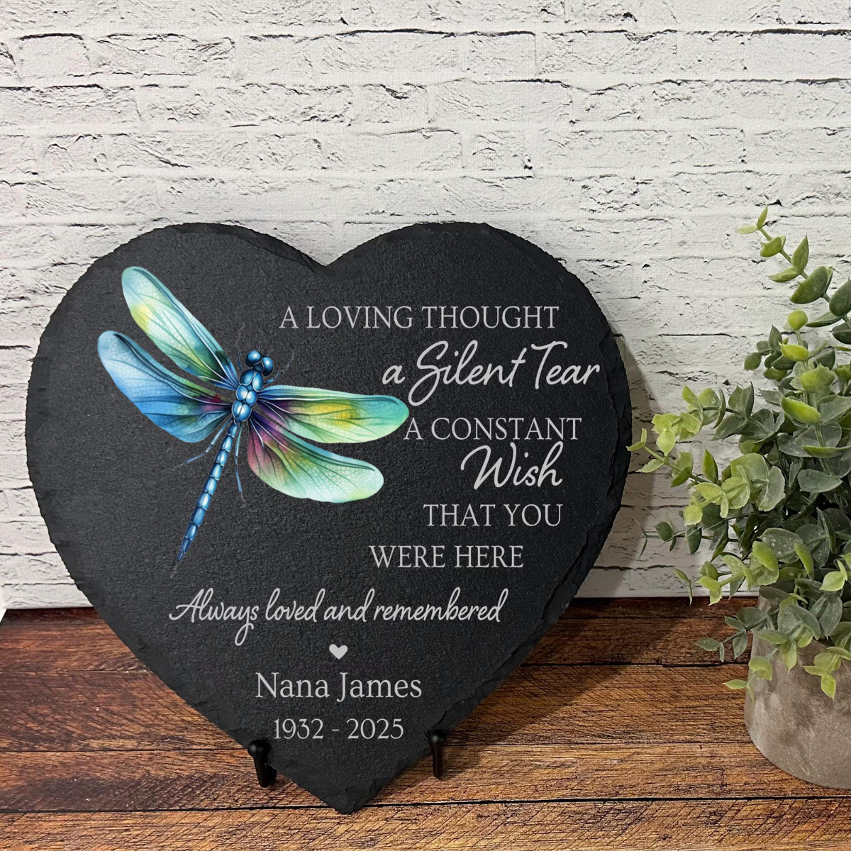 A Silent Tear Memorial Garden Stone, Sympathy Gift, Slate Grave Marker, Keepsake, Remembrance, Bereavement Gift, Loss of a Loved One