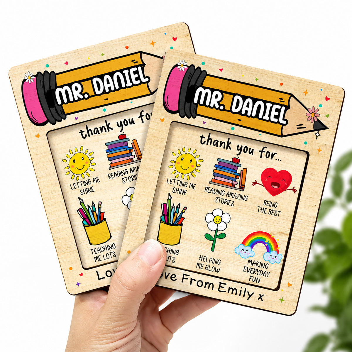 Thank You For Being The Best Teacher - Personalized Wooden Plaque