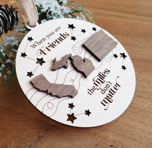 The Miles Don't Matter - Personalized Layered Wooden Ornament - Christmas Gift For Family & Friends