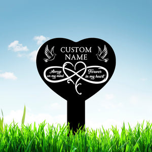 Memorial Grave Marker Personalized, Sympathy Plaques, Loss of Loved One, Remembrance Stake, Keepsake Yard Sign, Dove Memorial Plaques