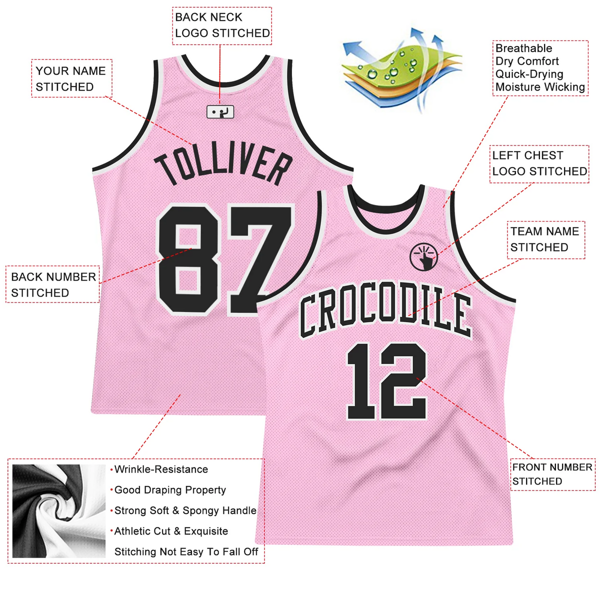 Custom Light Pink Black-White Authentic Throwback Basketball Jersey 2_9fbb067b-96c3-46e1-a61e-056869f57094.png