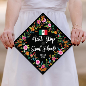 Mexican Floral Graduation Topper, Cap Decoration For Graduation 2026, Latina Graduation Gift