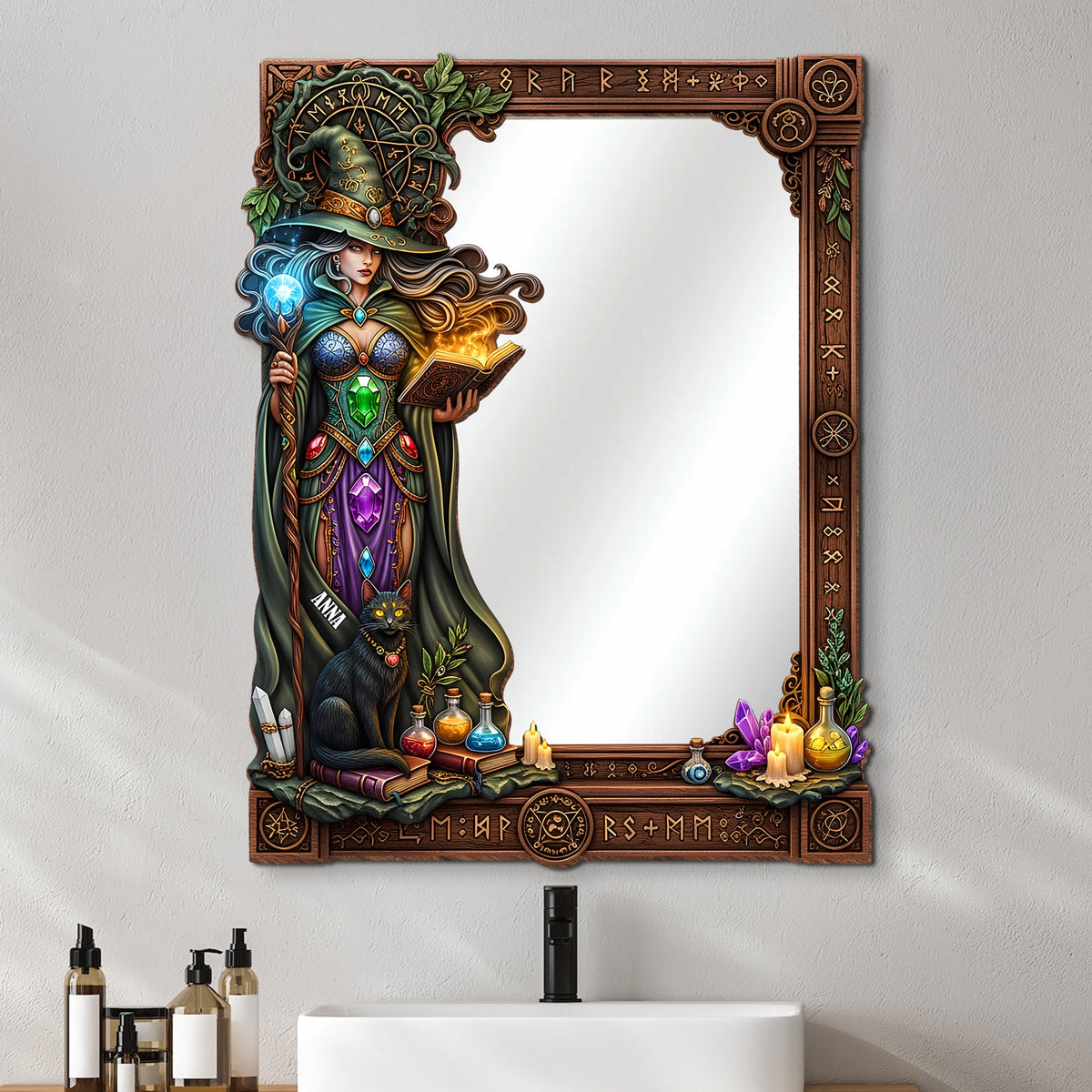 Mysterious Wall Hanging Mirror Personalized Gifts For Witch Lovers