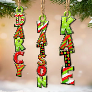 Custom Green Christmas Letter Ornament, Christmas Birthday Gifts For Family, The Perfect Dose Of Holiday Joy