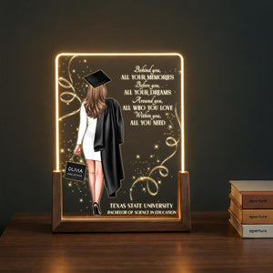 Personalized Graduation Lamp, Custom Class of 2026 Gift for Daughter, Graduation LED Night Light with Name & University