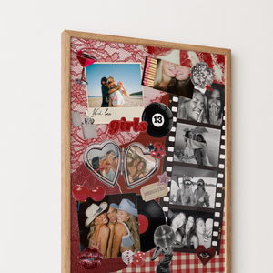 Best Friend Matchbook Collage Poster Canvas, Personalized Bestie Gift, Custom Friendship Photo Birthday Present