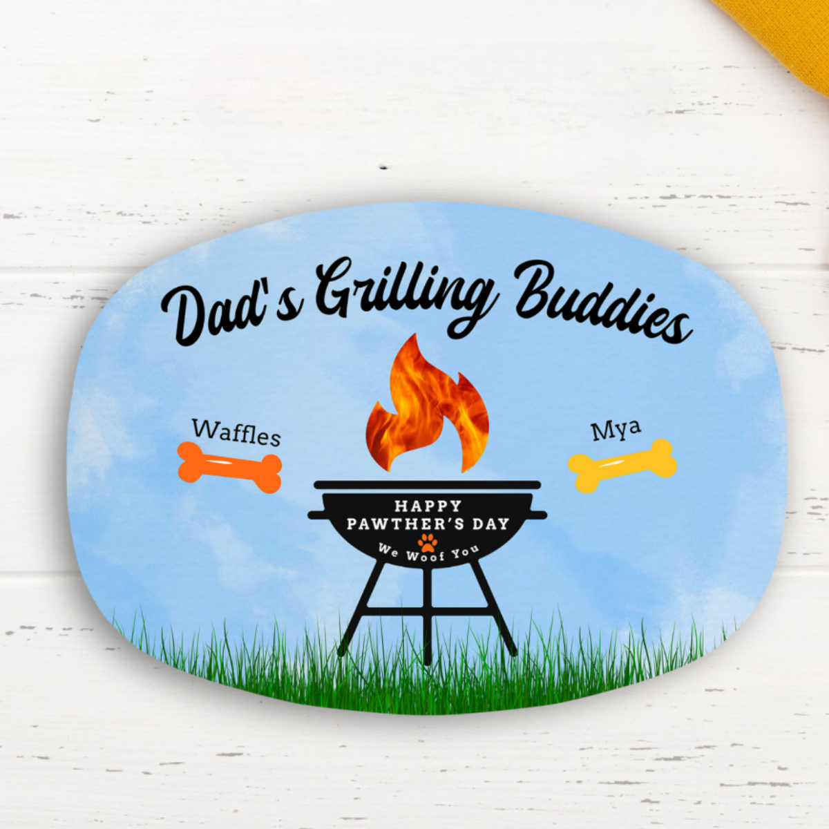 Dog Dad Gift, Personalized Grilling Plate, Pawthers Day, Grill Gifts, Custom Serving Platter