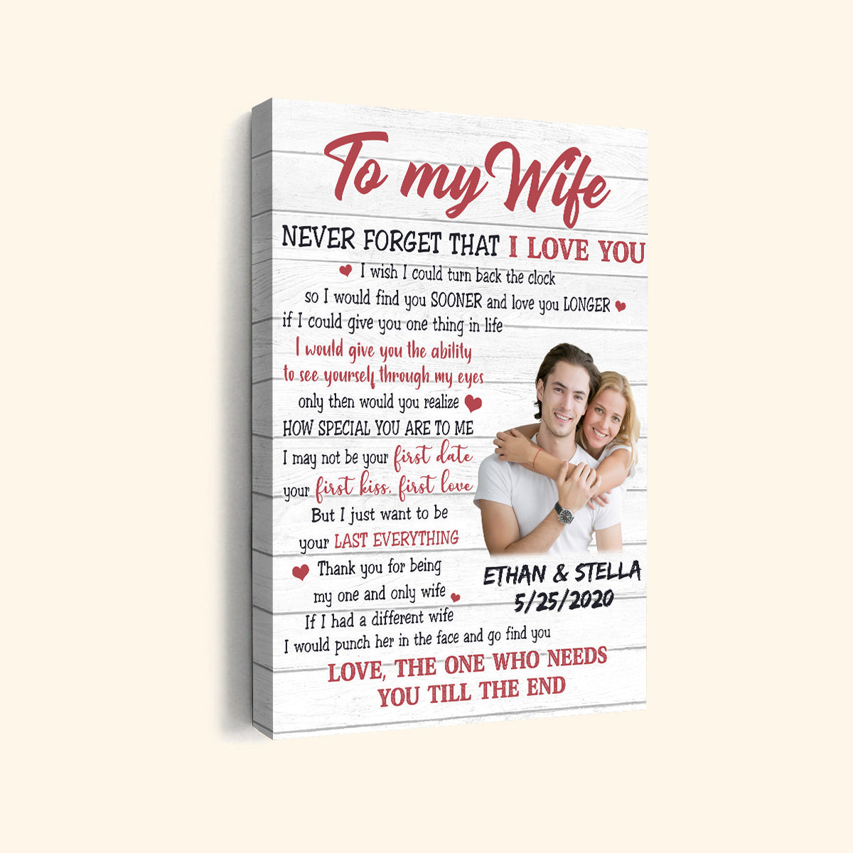 Want To Be Your Last Everything - Personalized Canvas - Gift For Wife