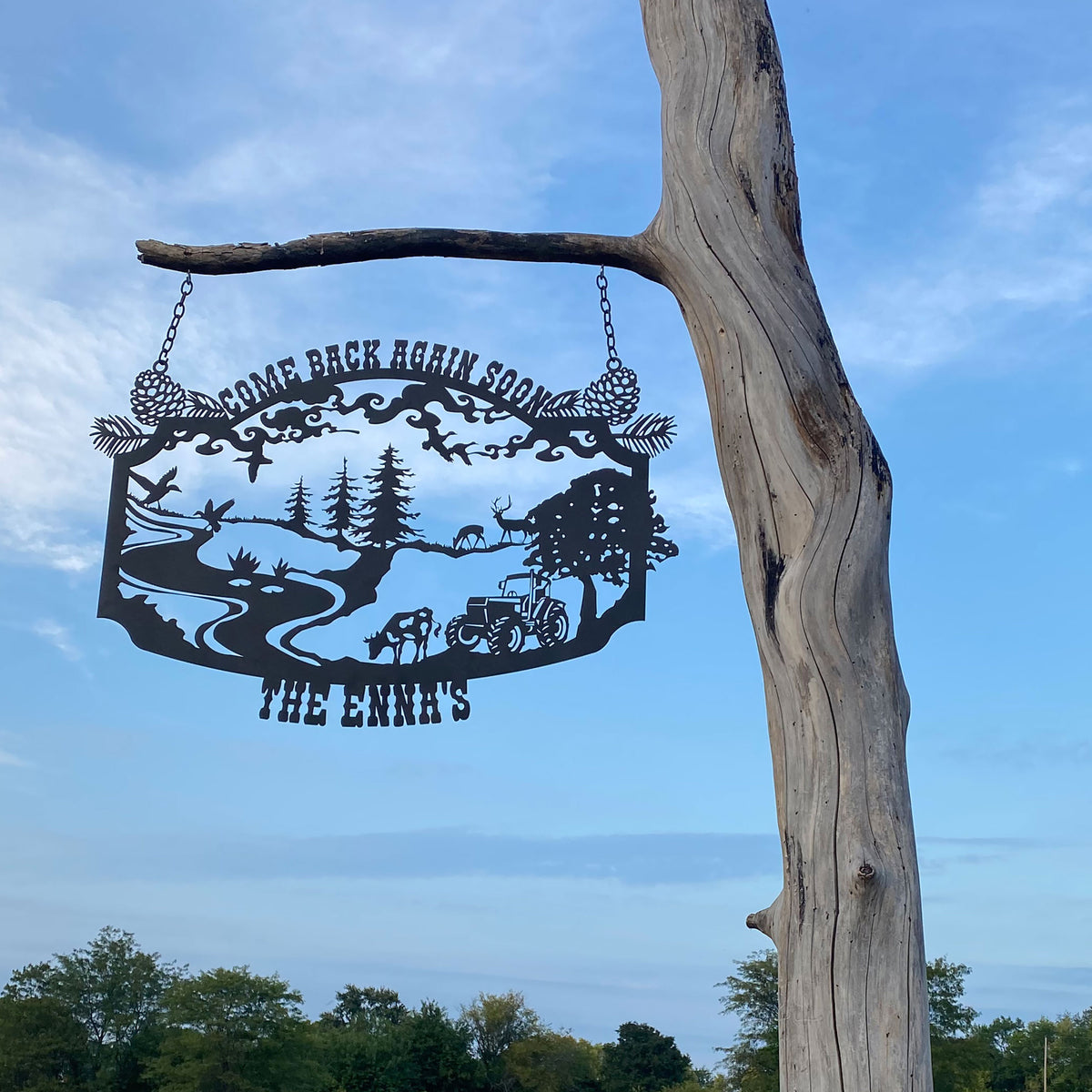 Personalized Farmhouse Metal Entrance Sign, Custom Metal Ranch Name Sign, Unique Anniversary Gift, Handmade, Gift For Family, Gift For Farmer