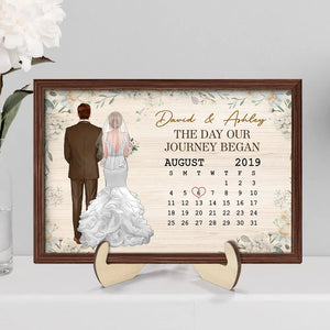 Wedding Couple Anniversary Date - Personalized Wooden Plaque - Wedding Gift, Anniversay Gift, Valentine's Day Gift