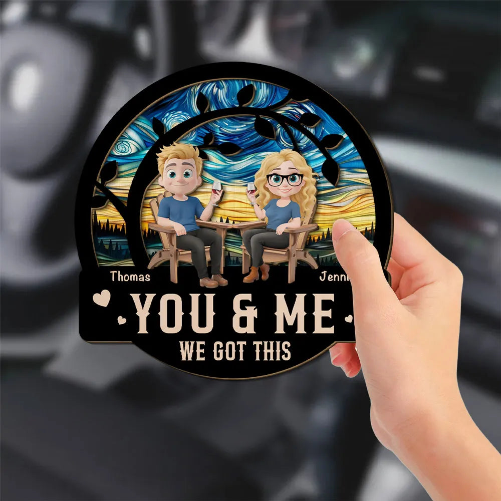 You And Me Got This - Personalized Car Visor Clip - Valentine's Day Gift For Couple