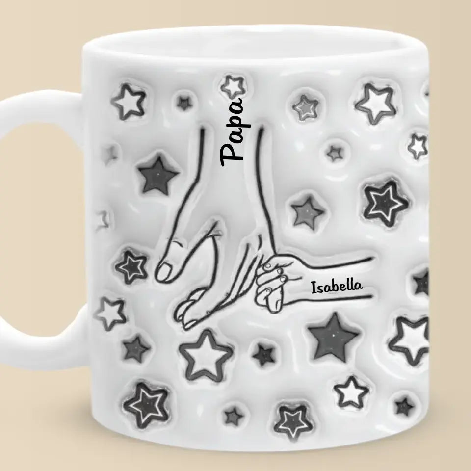 Kids Love Daddy - Personalized 3D Inflated Effect Printed Mug - Gift For Father, Father's Day, Birthday Gift