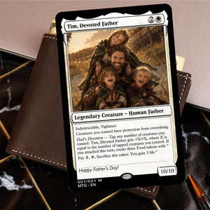 Father s Day Legendary Creature Card - Personalized Poke Card - Wallet Card