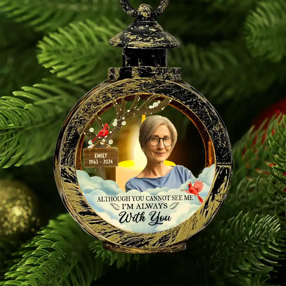 I Am Always With You Custom Photo - Personalized Lantern LED Flameless Candle - Memorial Christmas Gift For Family