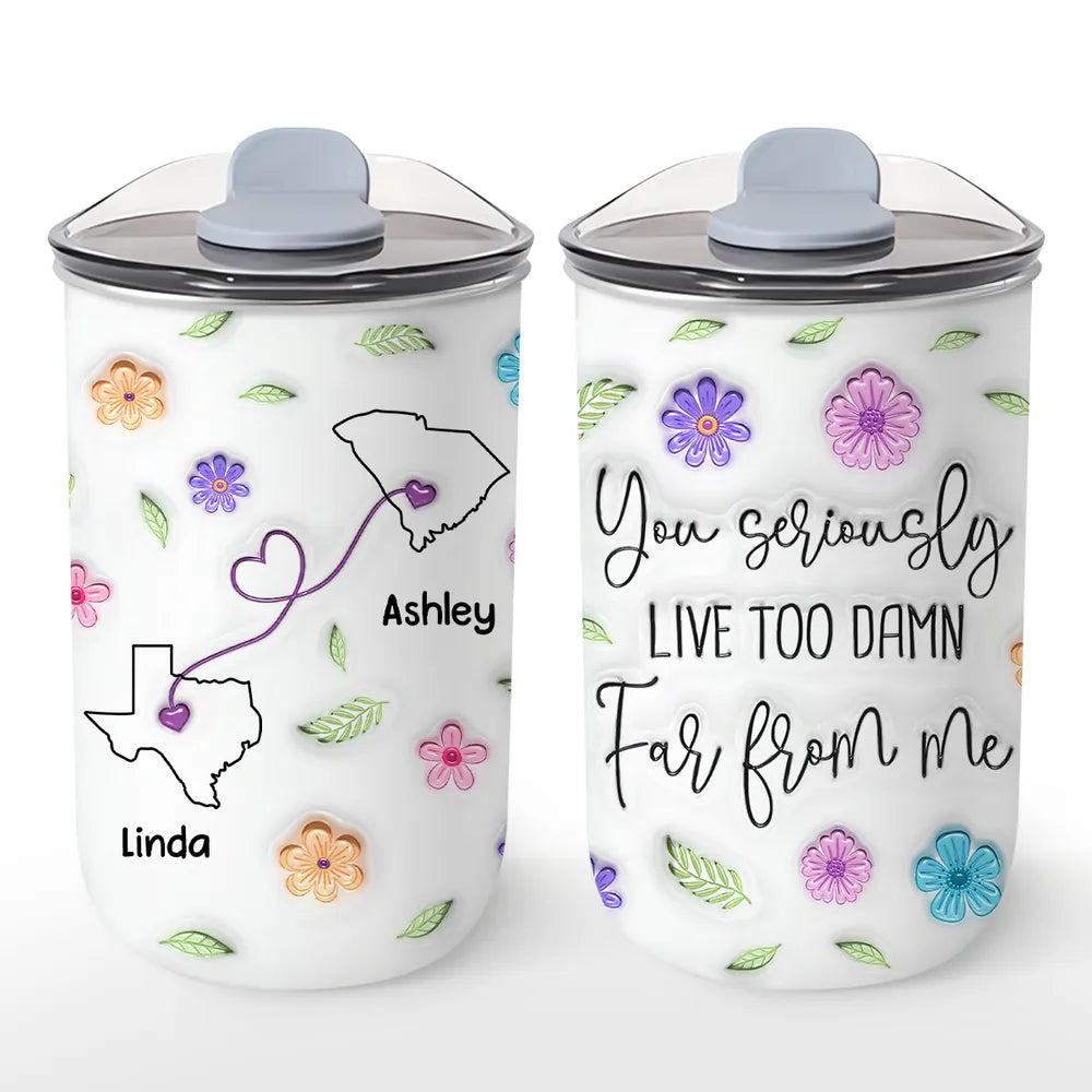 I Wish You Lived Much Closer - Personalized Tumbler 10oz - Long Distance Gift For Friends, Family, Cousins