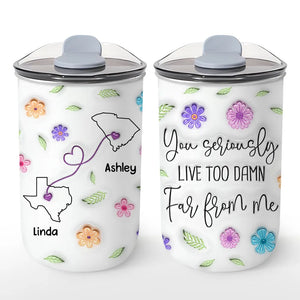 I Wish You Lived Much Closer - Personalized Tumbler 10oz - Long Distance Gift For Friends, Family, Cousins