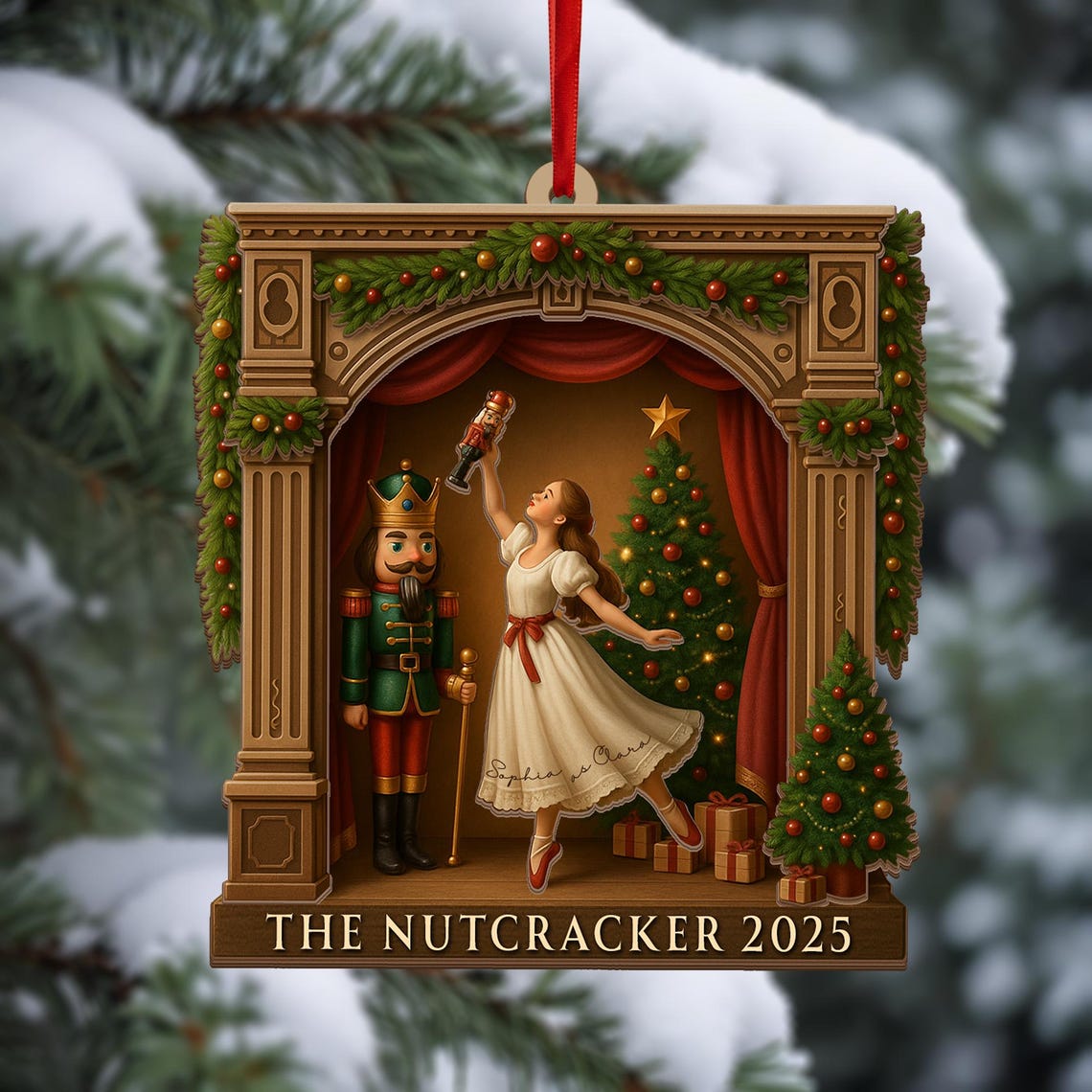 Personalized Nutcracker Clara Christmas Ornament, Nutcracker Acrylic Shaped Ornament, Clara Ballet Dancer Gift Ballerina Gift, Nutcracker Gift