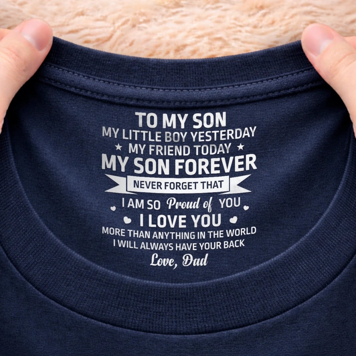 I Love You More Than Anything In The World - Personalized Neck Print T Shirt - Gift For Son, Daughter