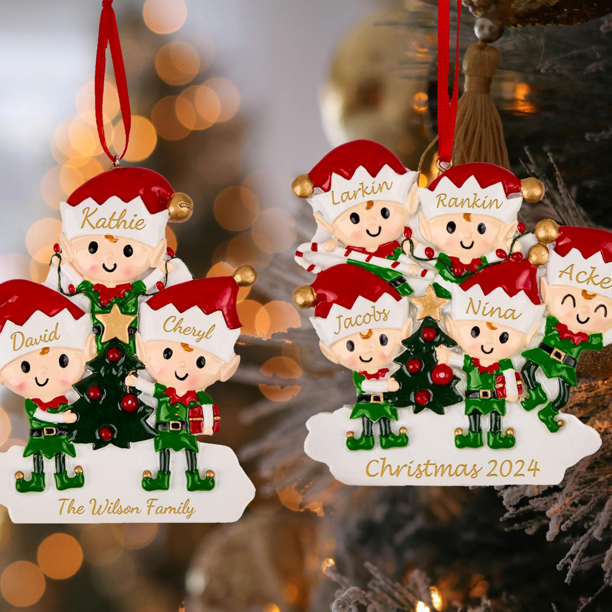 2025 Family Christmas Tree Ornament, Personalized Family Names Resin Ornament for Xmas, Family Christmas Gift, Xmas Tree Decor