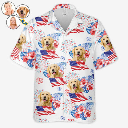 Custom Pet Photo Summer Vacation - Personalized Hawaiian Shirt - Independence Day, 4th Of July, Summer Vacation Gift, Gift For Pet Owner