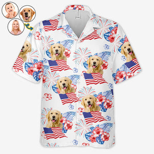 Custom Pet Photo Summer Vacation - Personalized Hawaiian Shirt - Independence Day, 4th Of July, Summer Vacation Gift, Gift For Pet Owner