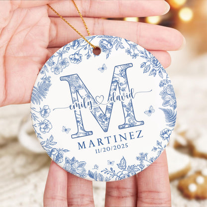 Personalized Couple Name Ornament, Engagement Gift, Custom Family Name Ornament, Wedding Gift For Couples, Newly Engaged, Anniversary Gift
