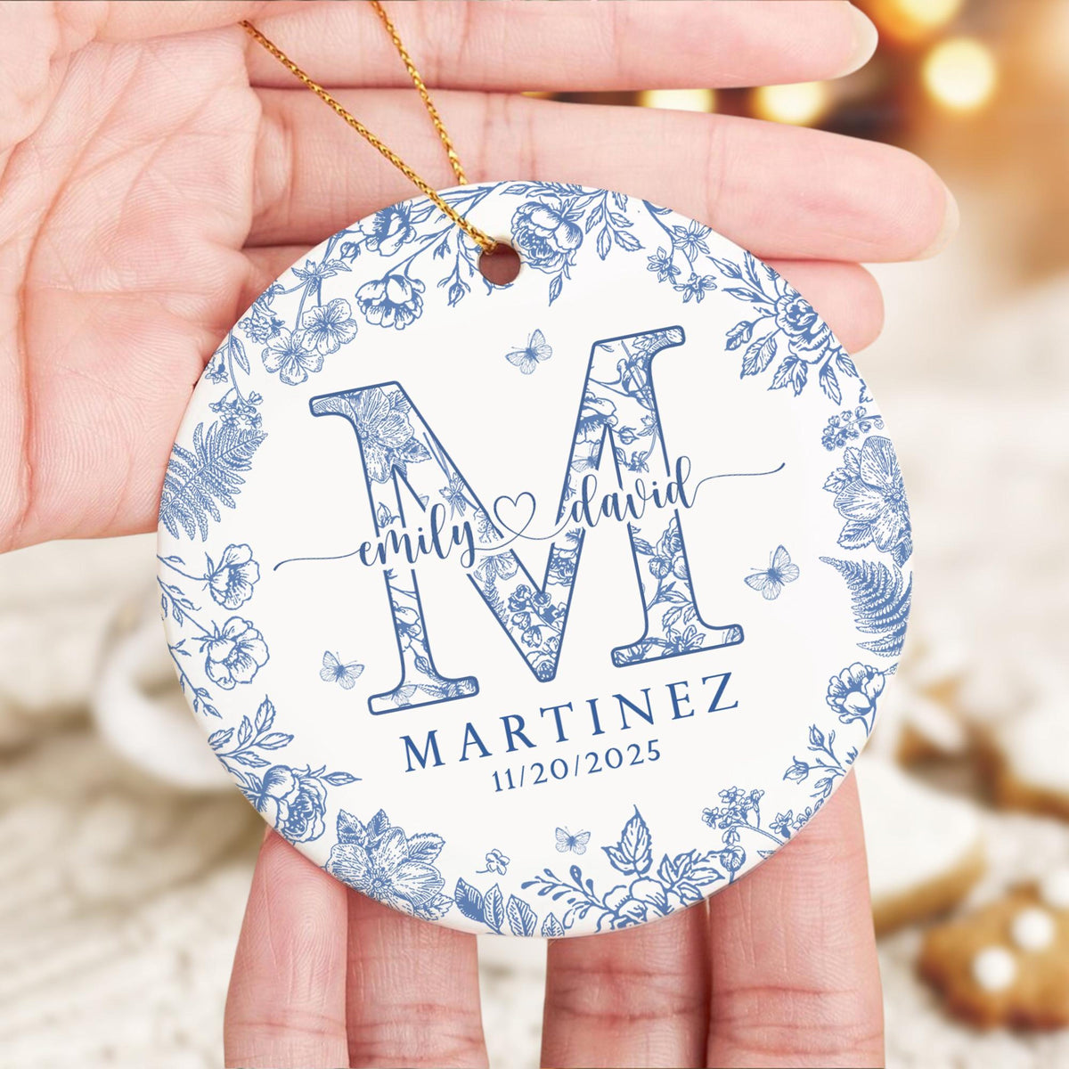 Personalized Couple Name Ornament, Engagement Gift, Custom Family Name Ornament, Wedding Gift For Couples, Newly Engaged, Anniversary Gift