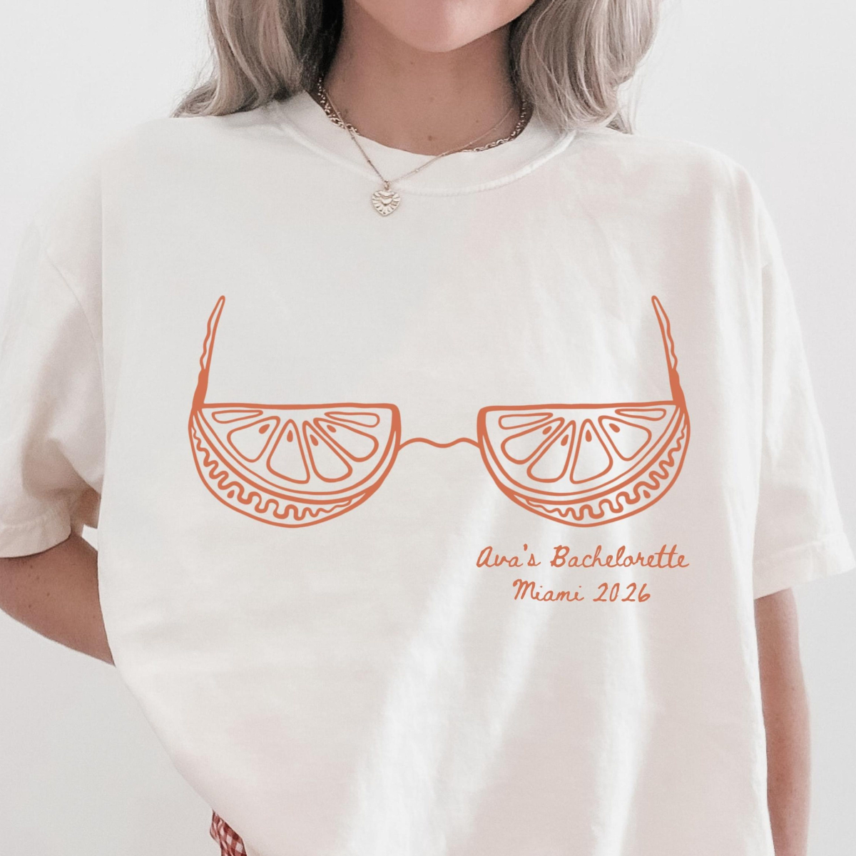 Summer Bachelorette Party Shirts, Orange Main Squeeze Bach, Fresh Off The Market Shirts, Bikini Bachelorette Shirts, Bach Party Tees
