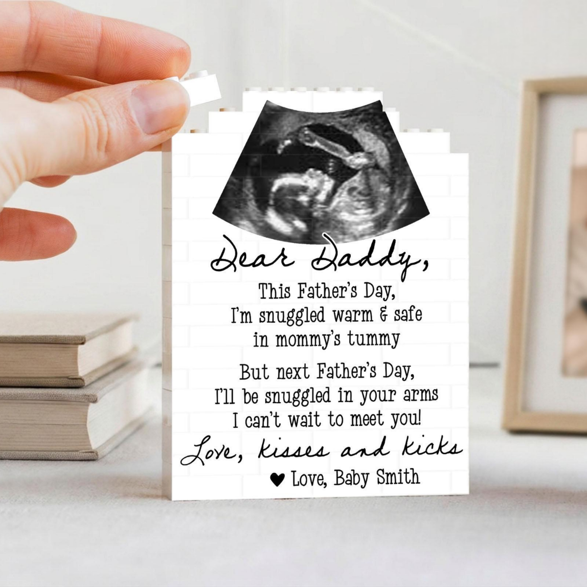 Personalized Ultrasound Photo Fathers Day Gift, Dad To Be Present, New Dad Pregnancy Keepsake, Baby Scan Photo, Daddy Gift From The Bump