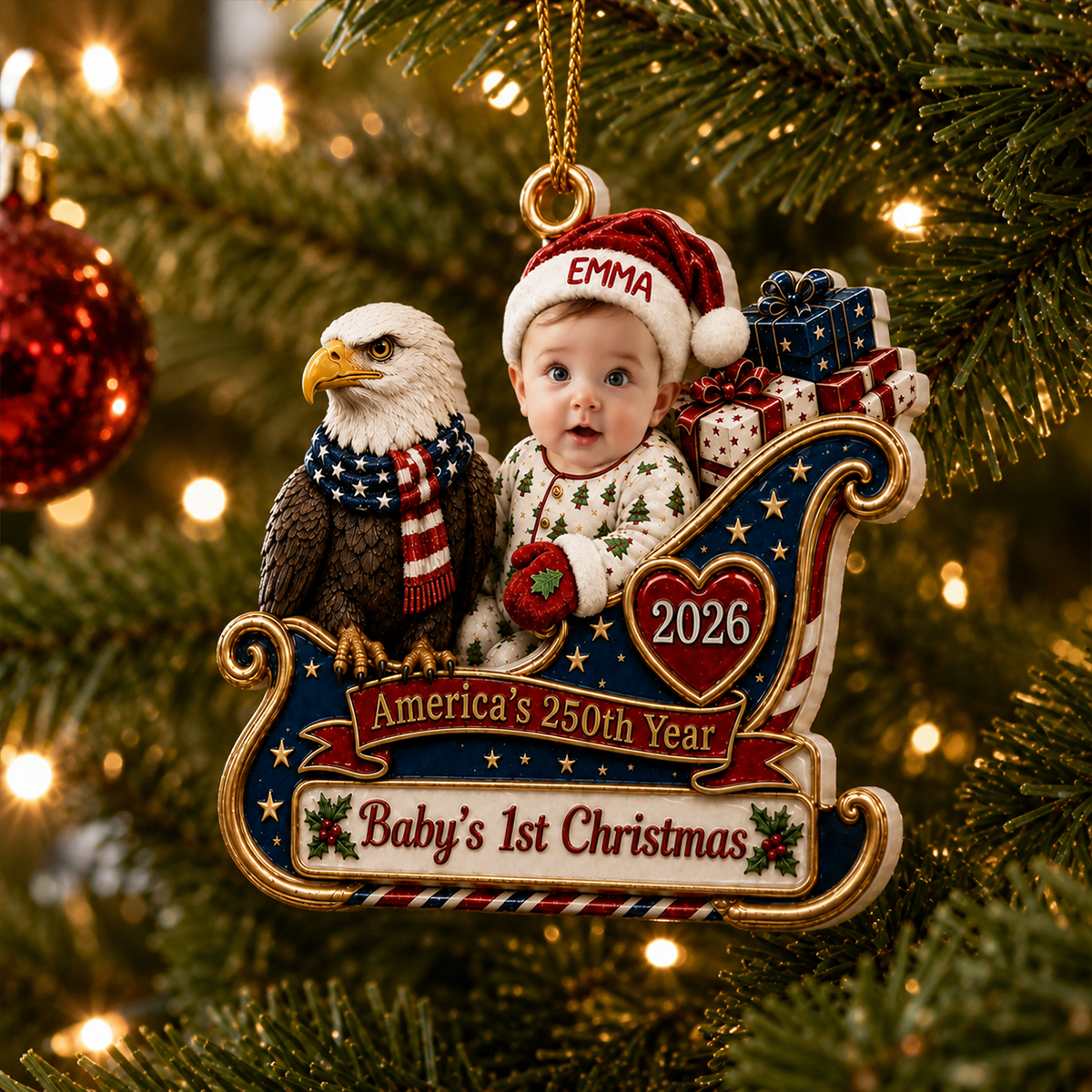Our Little Patriot Anniversary - Real 3D Raised Ornament