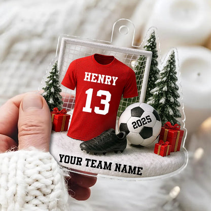 3D Effect Soccer Player Soccer Team Uniform - Personalized Acrylic Ornament - Gift For Soccer Lovers, Soccer Team