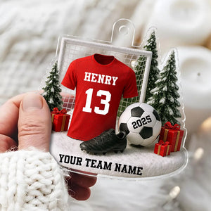 3D Effect Soccer Player Soccer Team Uniform - Personalized Acrylic Ornament - Gift For Soccer Lovers, Soccer Team