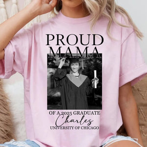 Custom Graduation Shirt Proud Family Of Graduate 2026 Senior Picture Grad T-Shirt